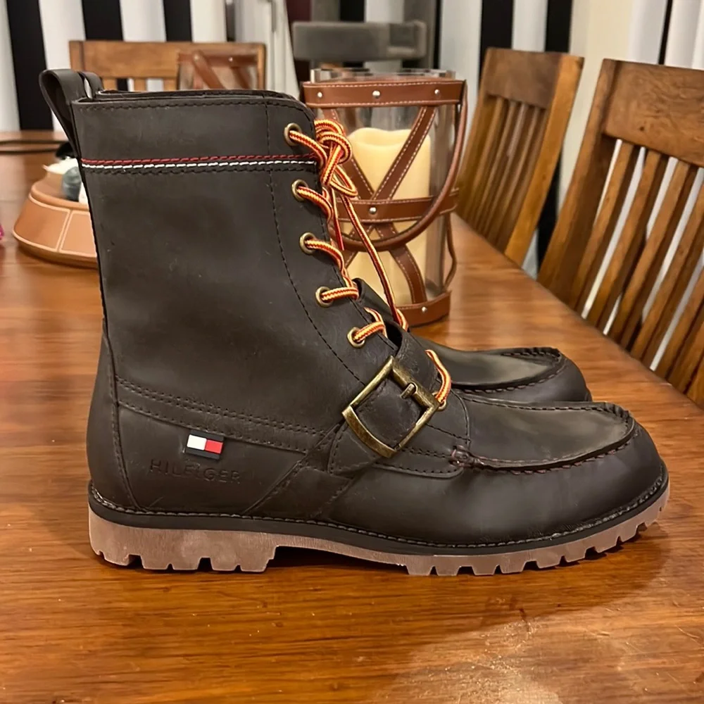 Tommy Hilfiger Ranger Narcisco Boots new dark brown leather Men’s Size 8